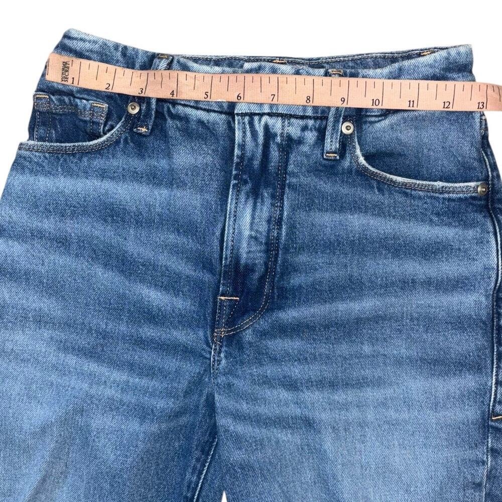 Good American Good Leg Jeans Straight Leg Distressed Denim Women’s 24 Classic - Picture 11 of 13